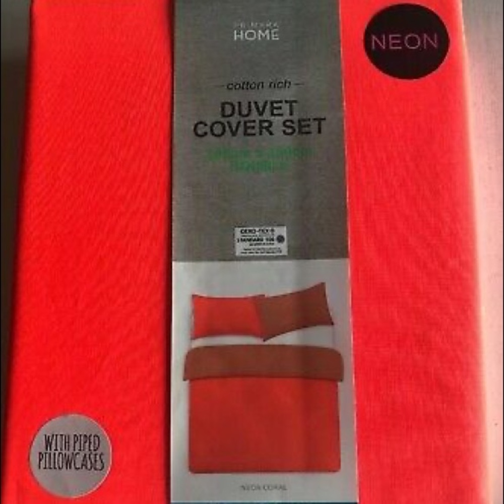 Primark neon orange duvet set